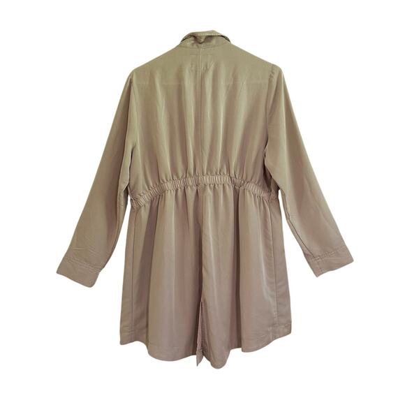 Torrid Anorak Jacket Beige Cinched Tie Waist Thigh Length Sz 00 M/L - Picture 4 of 7